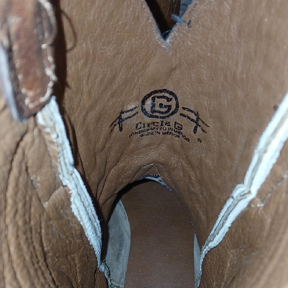 Circle G Brown Embroidered Leather Western Cowboy… - image 3